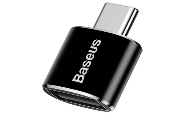 Baseus USB Female to Type-C Male Adapter Converter - Black